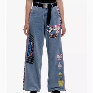 Hello Kitty And Friends Racing Team Wide Leg Jeans Hot Topic Sanrio